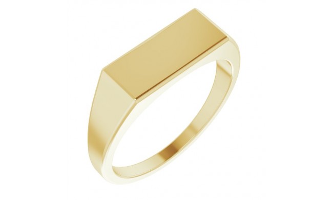 14K Yellow 15x7 mm Rectangle Signet Ring