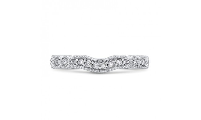 Shah Luxury 14K White Gold Round Diamond Half-Eternity Wedding Band