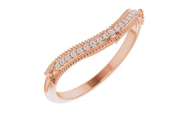 14K Rose .04 CTW Diamond Vintage-Inspired  Matching Band