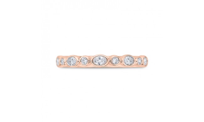 Shah Luxury 14K Rose Gold Round Diamond Wedding Band