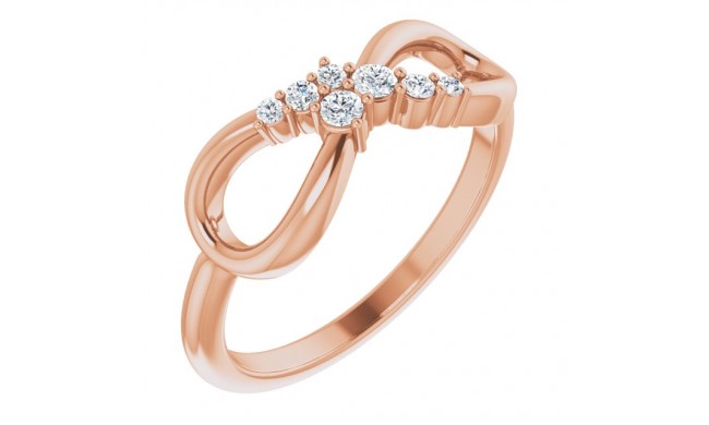 14K Rose 1/8 CTW Diamond Infinity-Inspired Ring