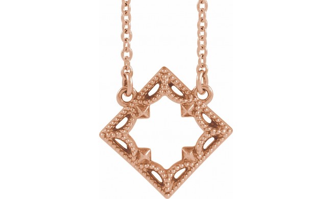 14K Rose Vintage-Inspired Geometric 18 Necklace