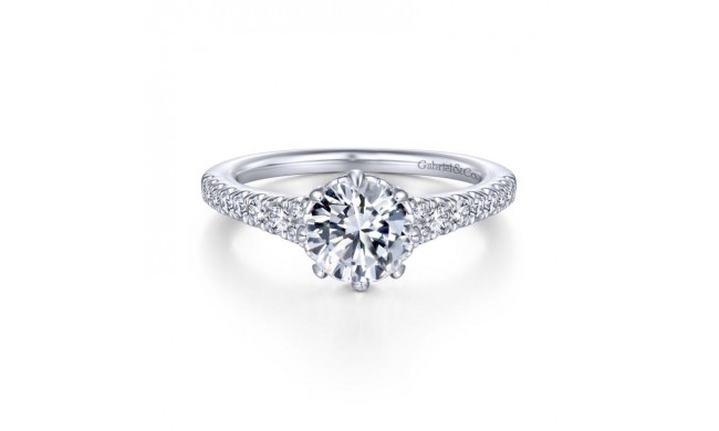 Gabriel & Co. 14k White Gold Contemporary Straight Engagement Ring