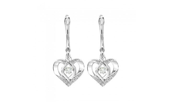 Gems One Silver Diamond (1/50 Ctw) & Createdwhite Topaz (1/4 Ctw) Earring