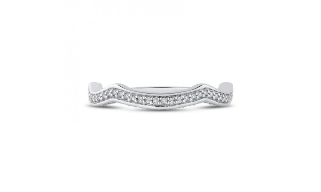 Shah Luxury 14K White Gold Round Diamond Half-Eternity Wedding Band