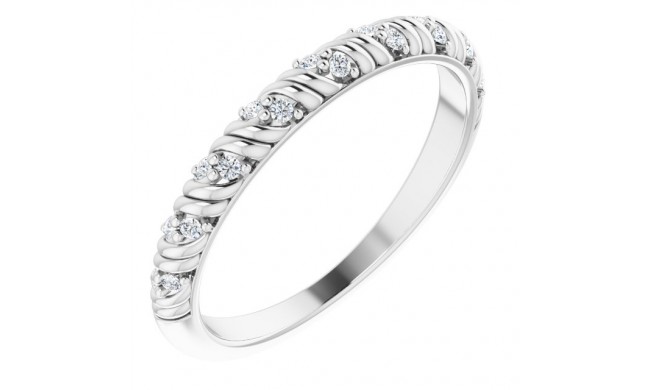 14K White .08 CTW Diamond Anniversary Band