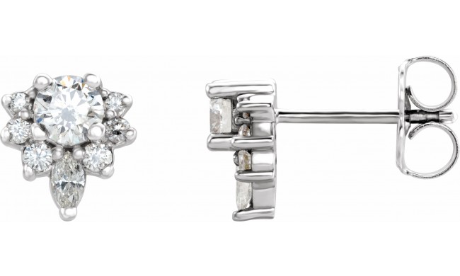 14K White 1/2 CTW Diamond Earrings