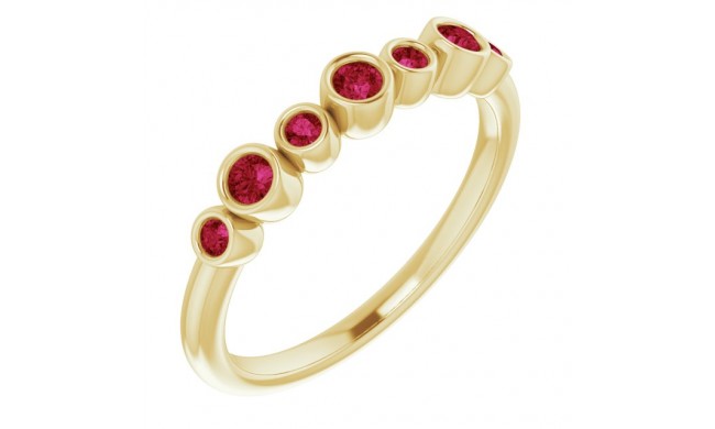 14K Yellow Ruby Bezel-Set Ring