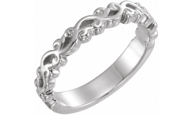 14K White Stackable Ring