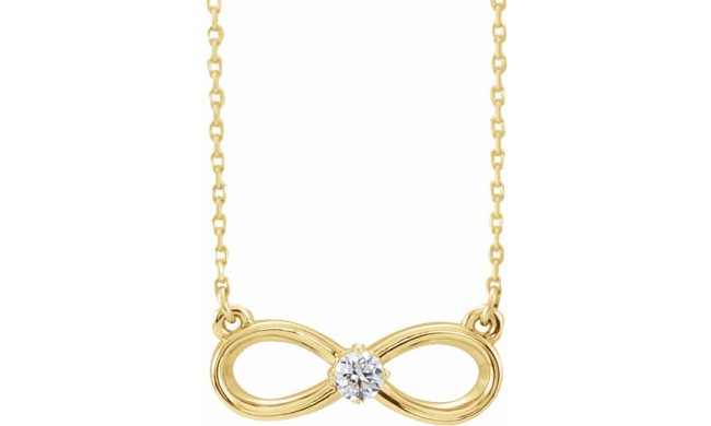 14K Yellow 1/10 CT Diamond Infinity-Inspired 16-18 Necklace