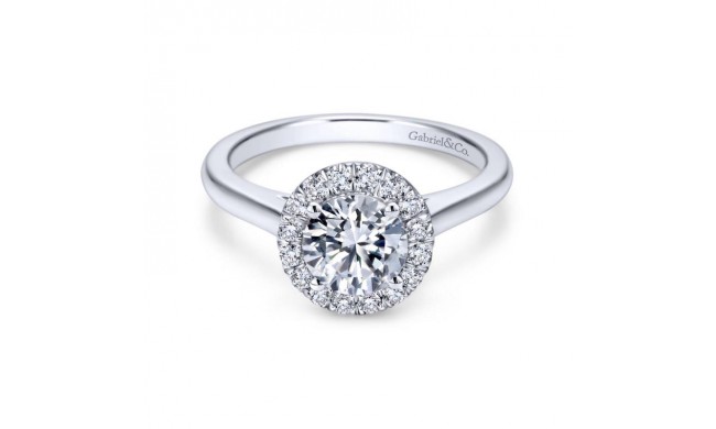 Gabriel & Co. 14k White Gold Contemporary Halo Engagement Ring