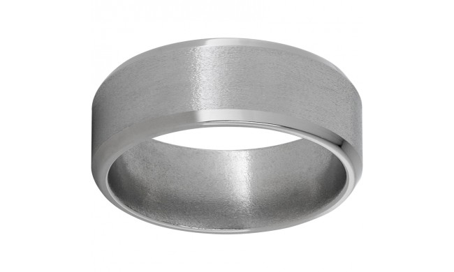 Titanium Beveled Edge Band with Stone Finish