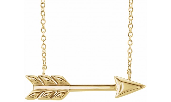 14K Yellow Arrow 16-18 Necklace
