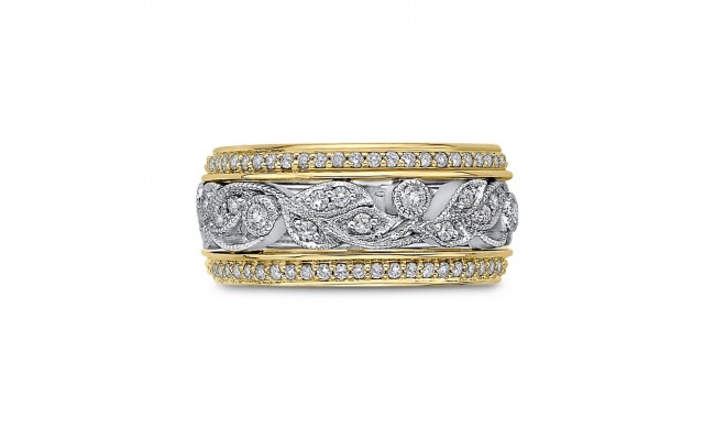 Shah Luxury Round Diamond Eternity Wedding Band In 14K Two-Tone Gold