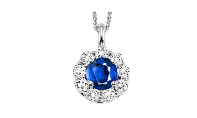 Gems One 14Kt White Gold Diamond (3/8Ctw) & Sapphire (1/2 Ctw) Pendant