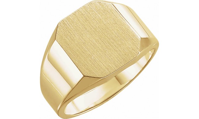 14K Yellow 12x10 mm Octagon Signet Ring