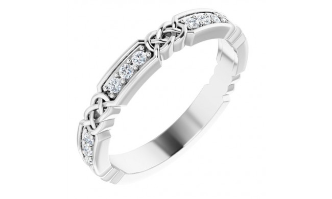 14K White 1/6 CTW Diamond Celtic-Inspired Anniversary Band