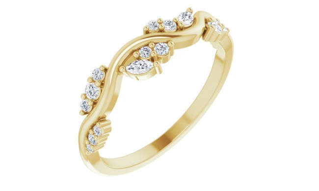 14K Yellow 1/6 CTW Diamond Anniversary Band