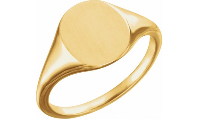 10K Yellow 11x9 mm Oval Signet Ring