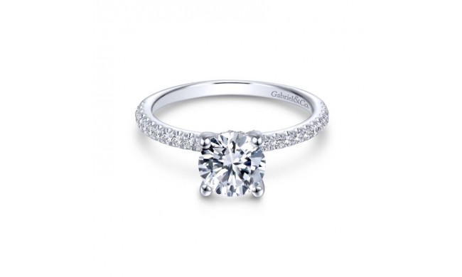 Gabriel & Co. 14k White Gold Contemporary Straight Engagement Ring