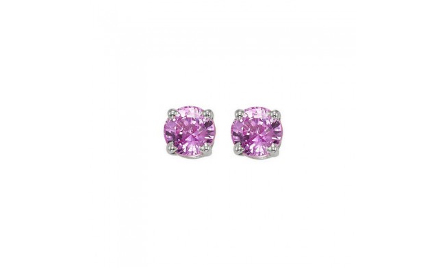 Gems One 14Kt White Gold Pink Sapphire (1 Ctw) Earring