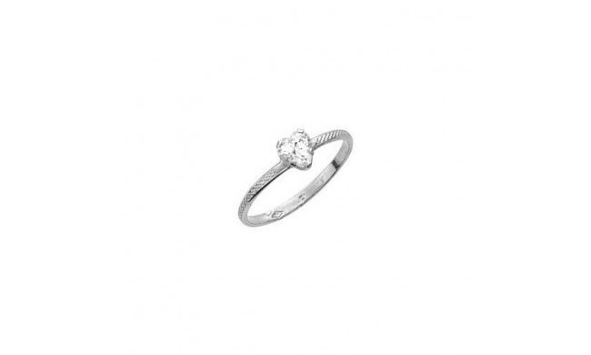 14K White Gold Cubic Zirconia Heart Child's Ring