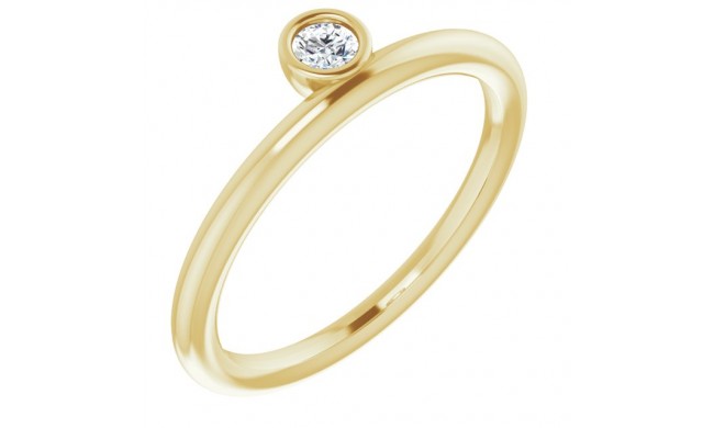 14K Yellow 1/10 CT Diamond Asymmetrical Stackable Ring