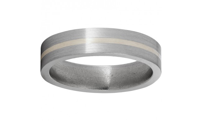 Titanium Flat Band with a 1mm Sterling Silver Inlay and Satin Finish