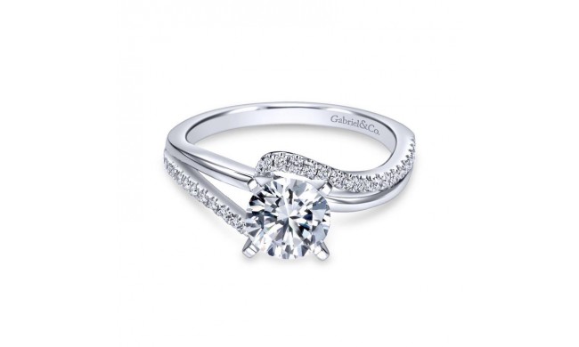 Gabriel & Co. 14k White Gold Contemporary Bypass Engagement Ring