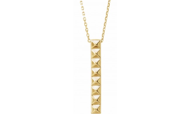 14K Yellow Pyramid Bar 16-18 Necklace