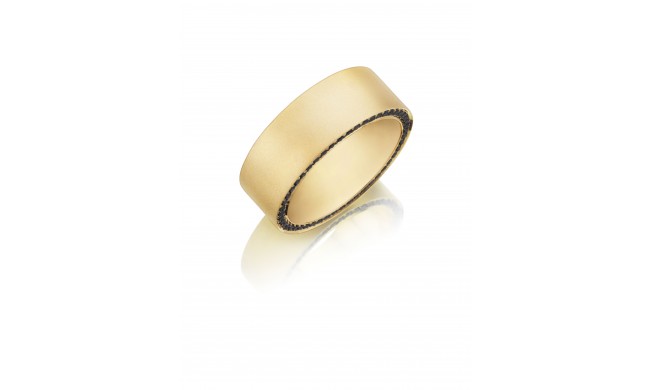 Henri Daussi 8mm Men's Wedding Band MB10 14k Gold Yellow 0.75 Ctw.