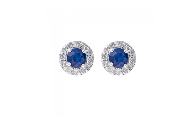 Gems One 10Kt White Gold Diamond (1/6Ctw) & Sapphire (1/3 Ctw) Earring