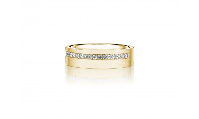 Henri Daussi 6mm Men's Wedding Band MB135 18k Gold Yellow 0.30 Ctw.