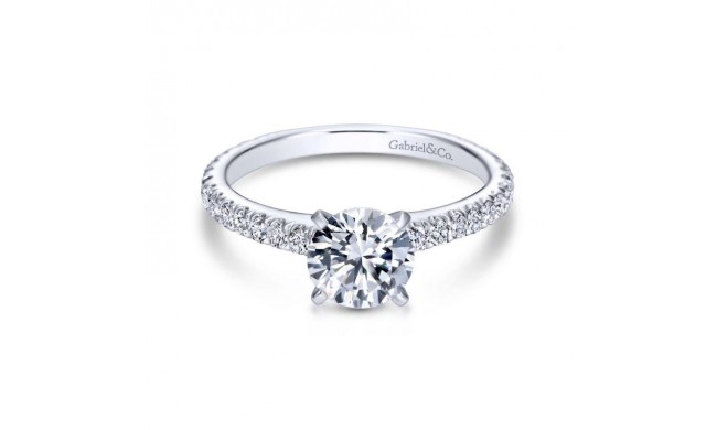 Gabriel & Co. 14k White Gold Contemporary Straight Engagement Ring