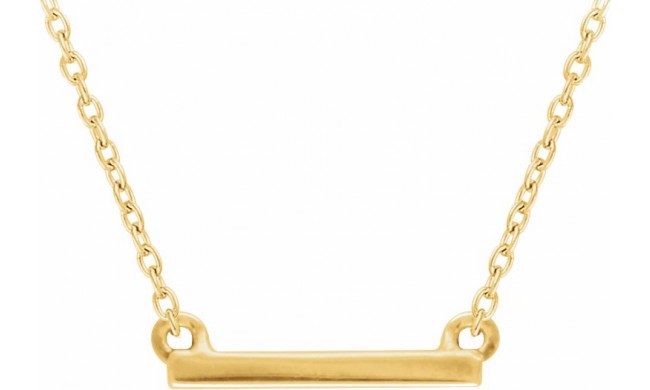 14K Yellow 18x1.5 mm Petite Bar 16-18 Necklace