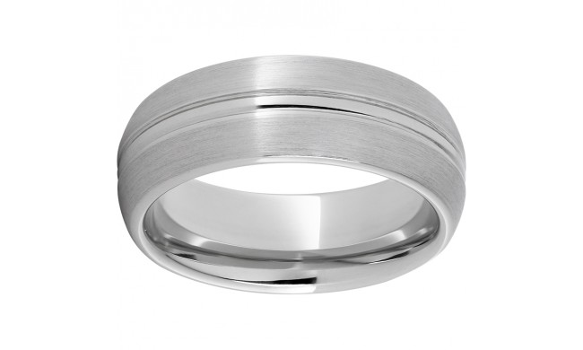 Serinium Double Domed Band with Satin Edges