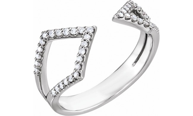 14K White 1/5 CTW Diamond Geometric Ring