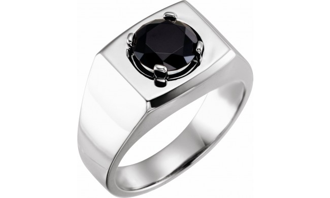 14K White Onyx Solitaire Ring