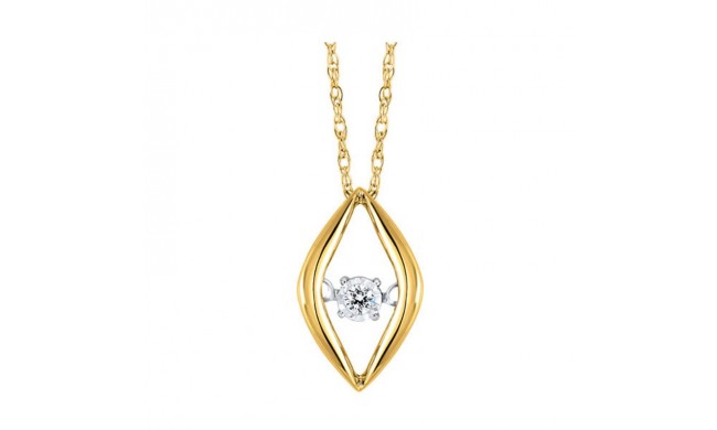 Gems One 10KT Yellow Gold & Diamond Rhythm Of Love Neckwear Pendant  - 1/10 ctw