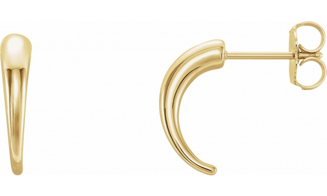 14K Yellow J-Hoop Earrings