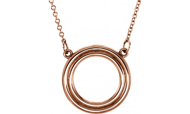 14K Rose Circle 16 Necklace