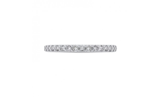 Shah Luxury 14K White Gold Round Diamond Half-Eternity Wedding Band