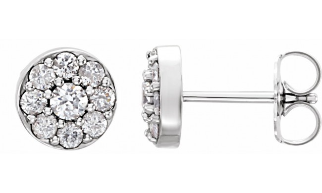 14K White 3/8 CTW Diamond Earrings