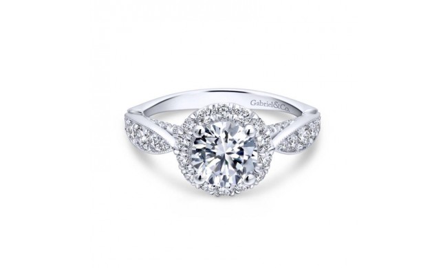 Gabriel & Co. 14k White Gold Entwined Halo Engagement Ring