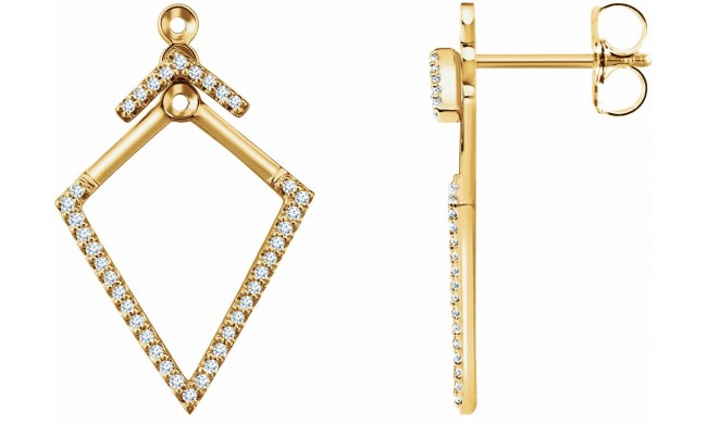 14K Yellow 1/4 CTW Geometric Diamond Earrings