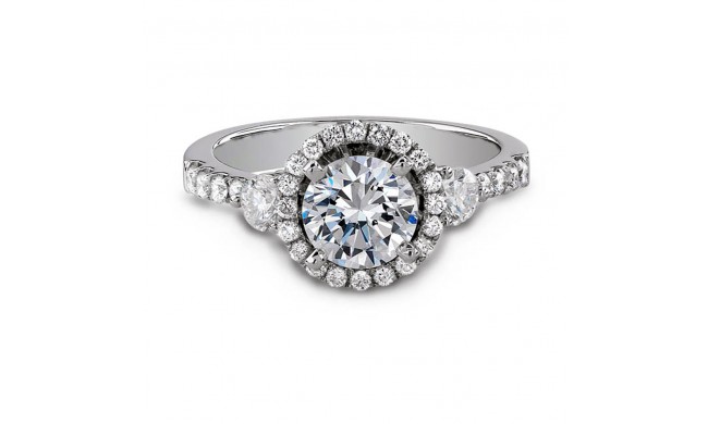 18k White Gold Elegant Halo Diamond Engagement Ring
