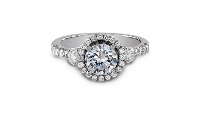 18k White Gold Elegant Halo Diamond Engagement Ring
