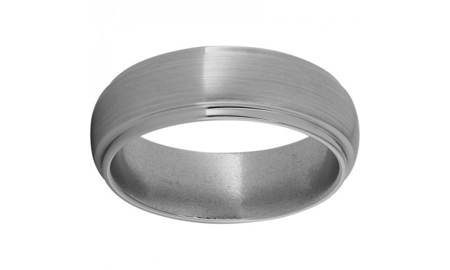 Titanium Domed Grooved Edge Band with Satin Finish