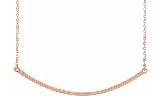 14K Rose Curved 19.9 Bar Necklace