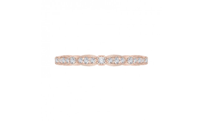 Shah Luxury 14K Rose Gold Round Diamond Vintage Wedding Band